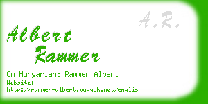 albert rammer business card